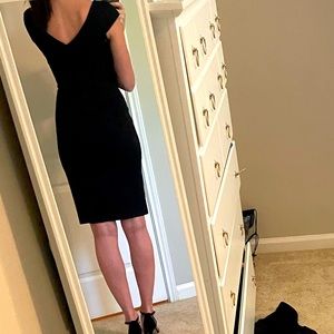 Black V-back Banana Republic dress